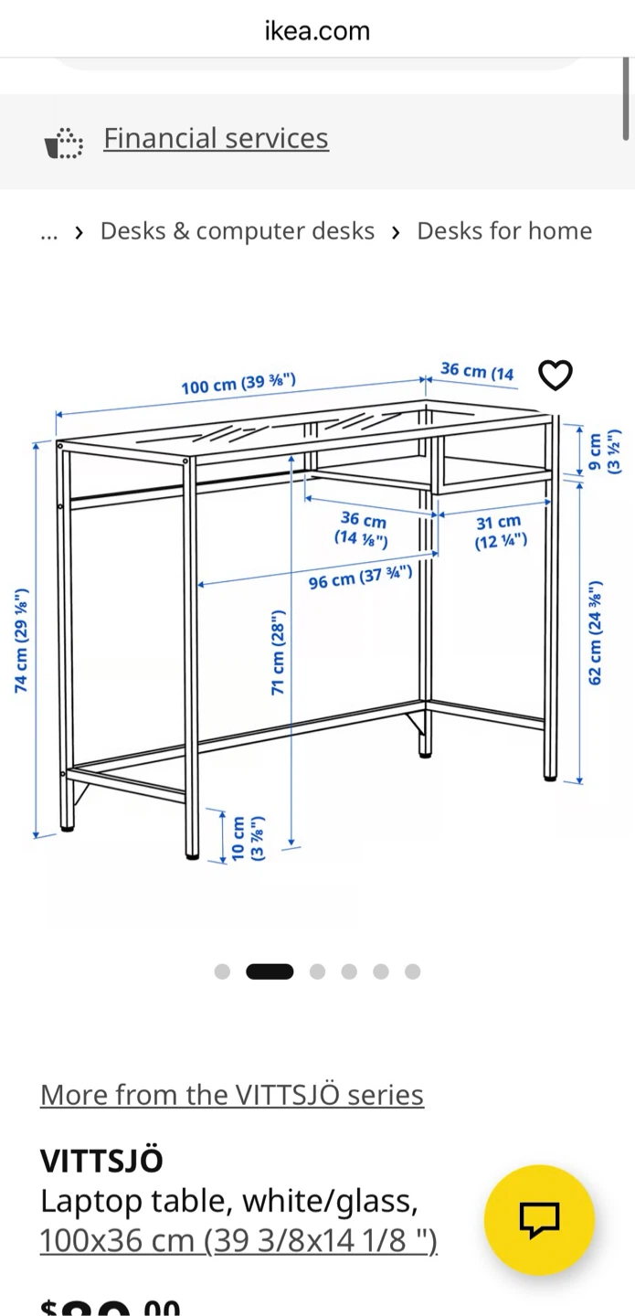 IKEA VITTSJÖ Laptop Table - White/Glass - photo 2