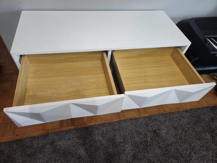 White Console Table with Gold Legs - photo 3