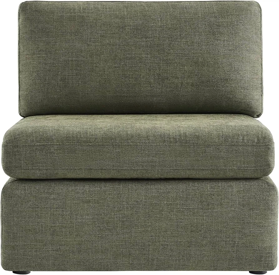 CHITA - Armless Chair in Olive Green Fabric