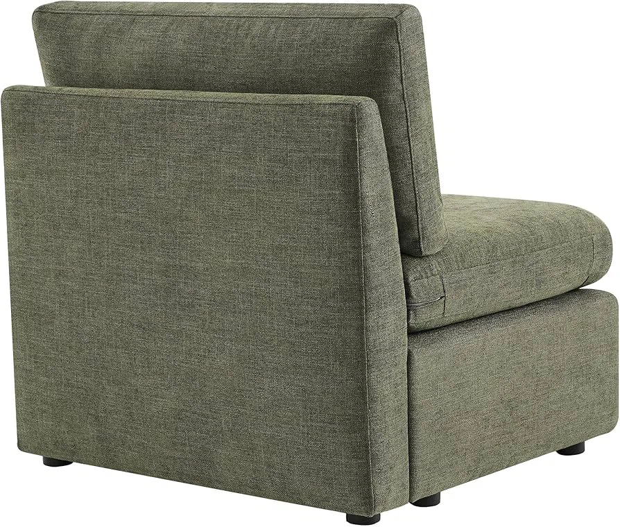 CHITA - Armless Chair in Olive Green Fabric - photo 3
