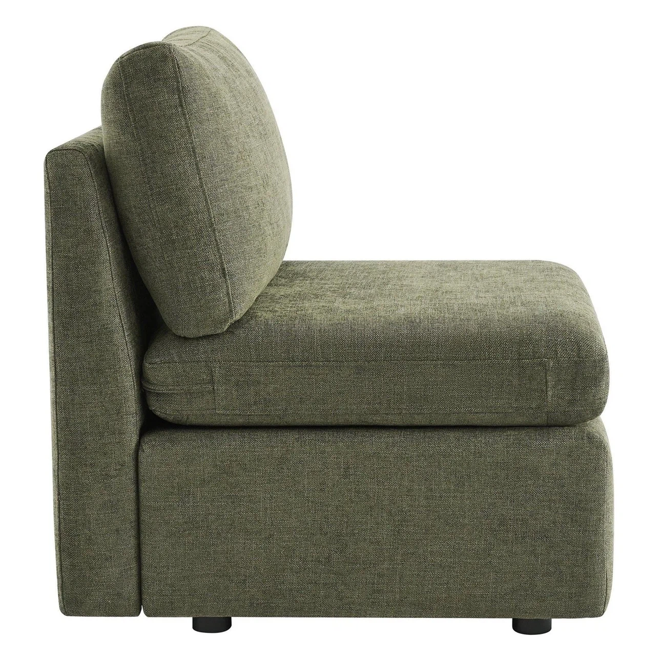 CHITA - Armless Chair in Olive Green Fabric - photo 5