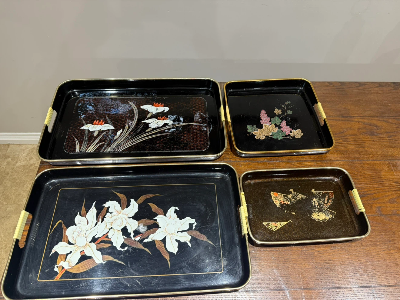 Black Lacquer Serving Trays