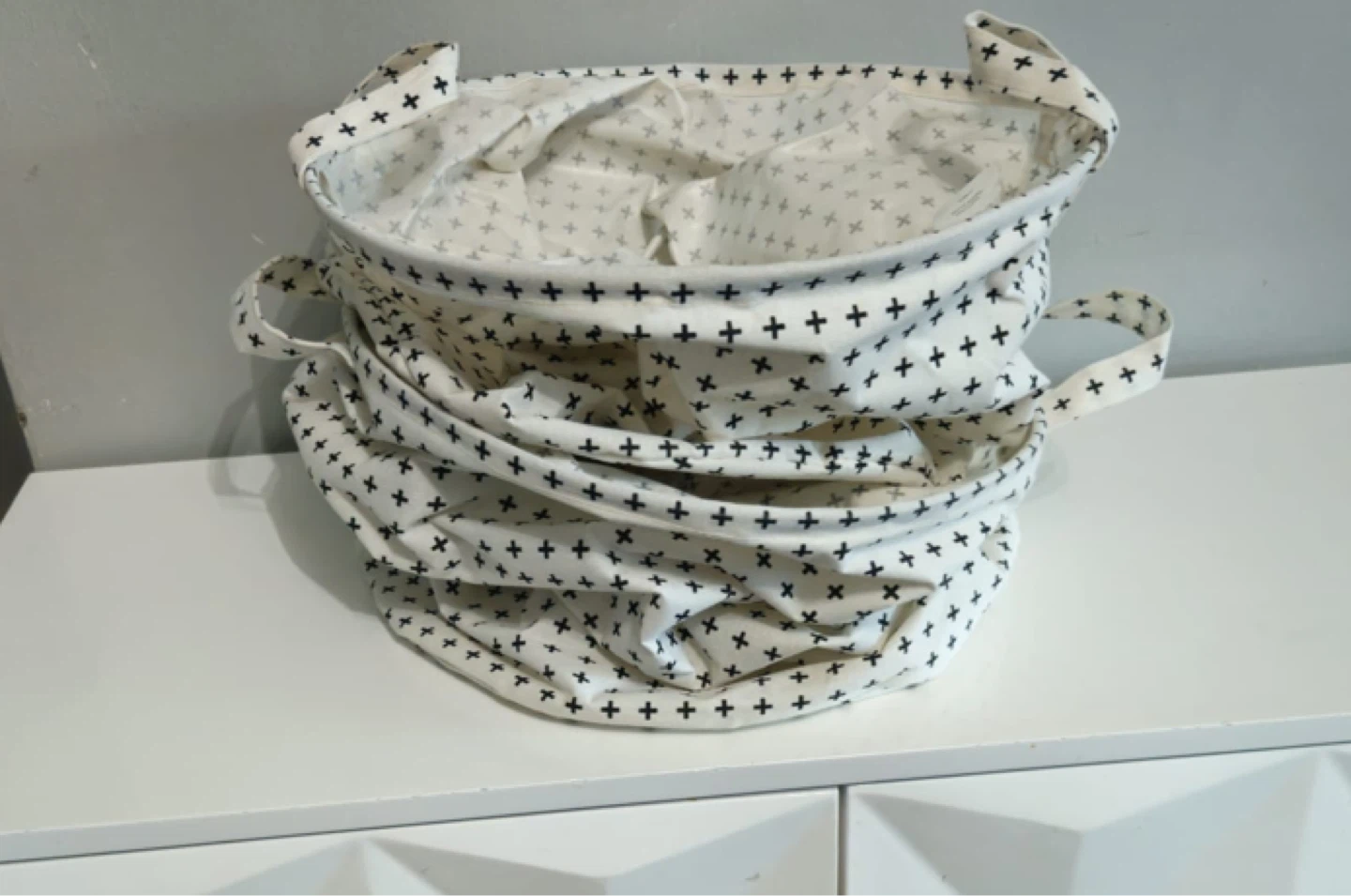 Fabric Storage Basket with Plus Sign Pattern - photo 3