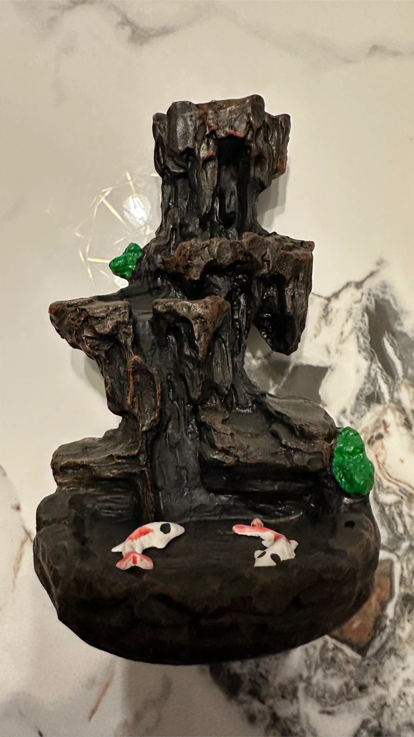 Waterfall Incense Burner with Koi Fish & Incense Cones