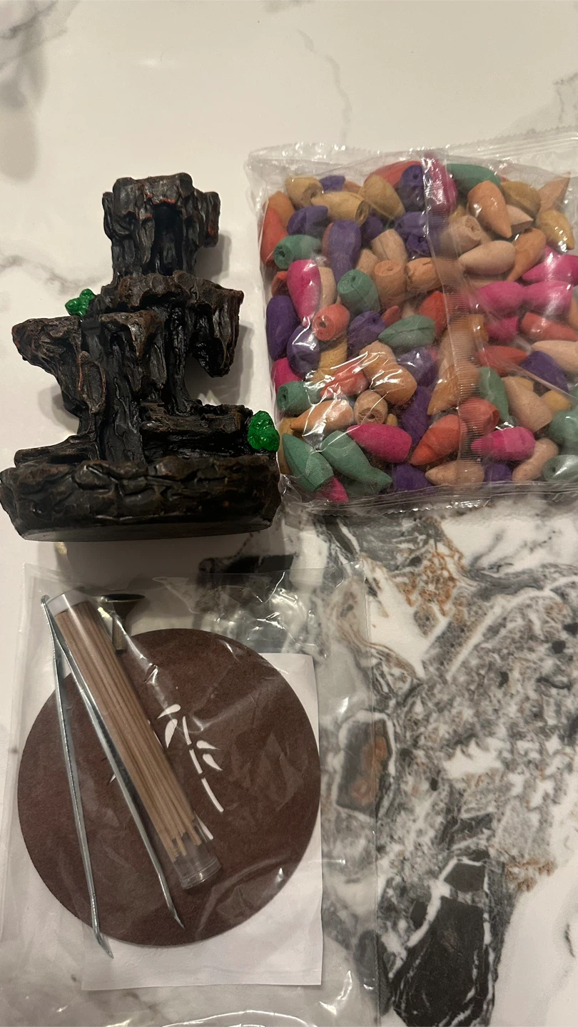 Waterfall Incense Burner with Koi Fish & Incense Cones - photo 2