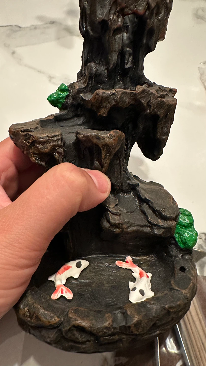 Waterfall Incense Burner with Koi Fish & Incense Cones - photo 5