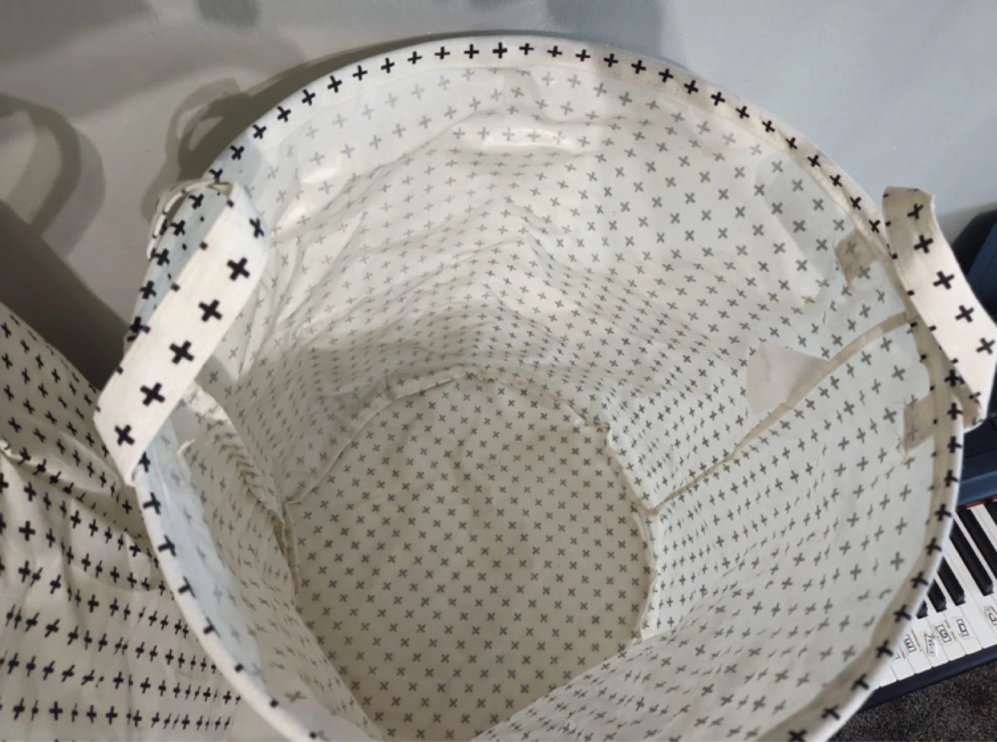 Fabric Storage Basket with Plus Sign Pattern - photo 2