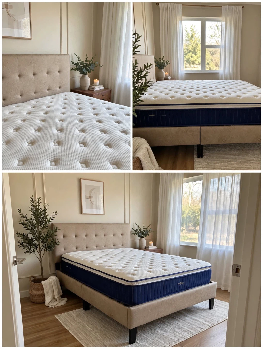 King Size Luxury Upholstered Bed Frame – Adjustable Height - photo 2