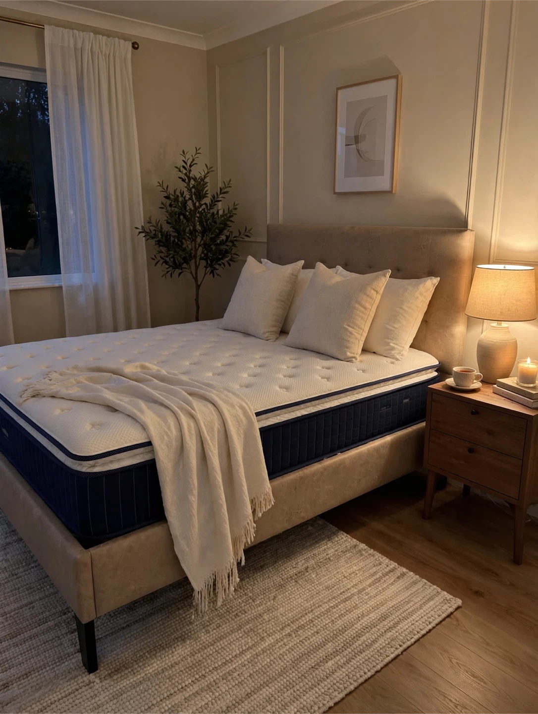 King Size Luxury Upholstered Bed Frame – Adjustable Height - photo 4