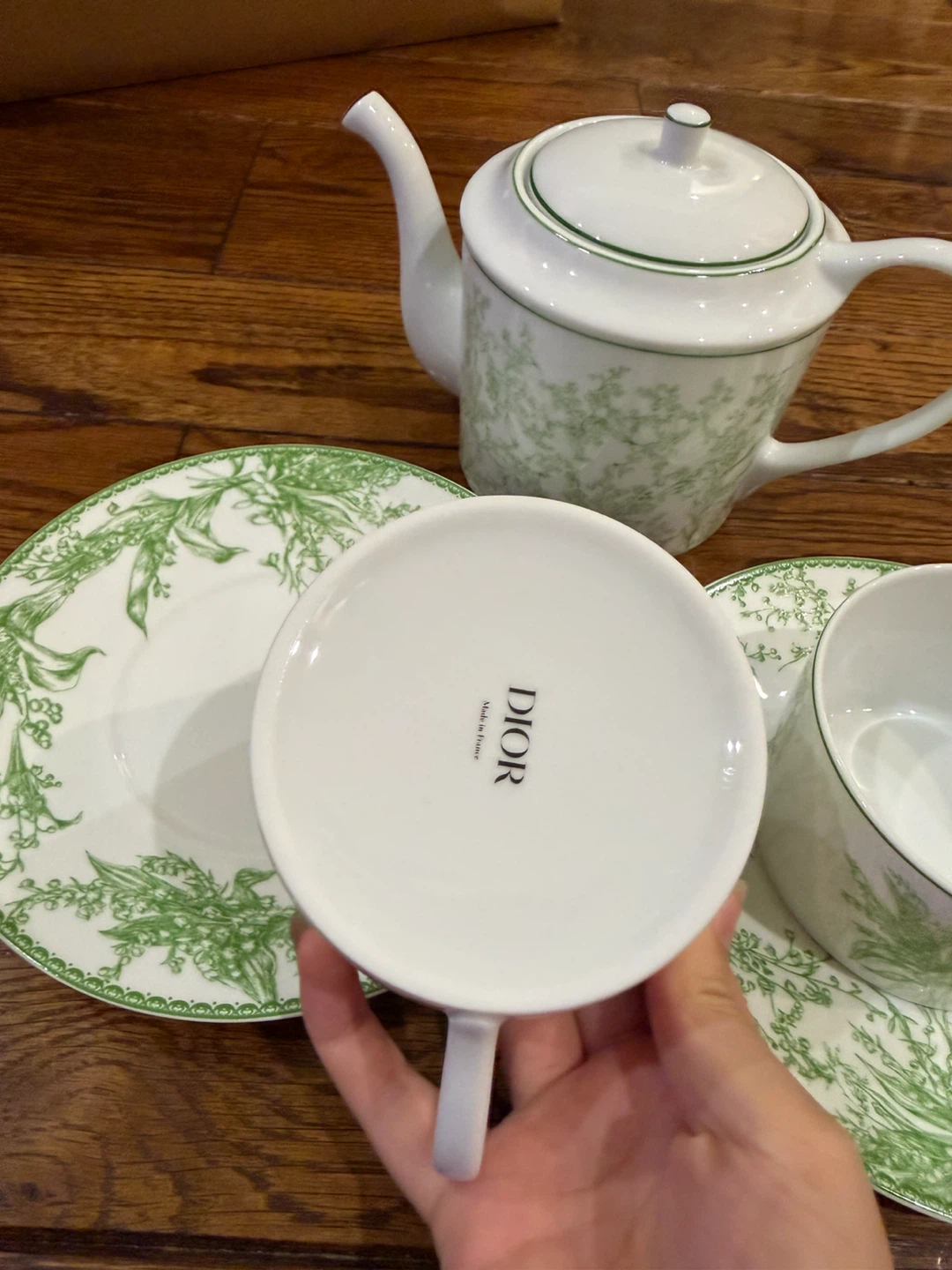 Dior Tea Set with Teapot and 2 Cups/Saucers