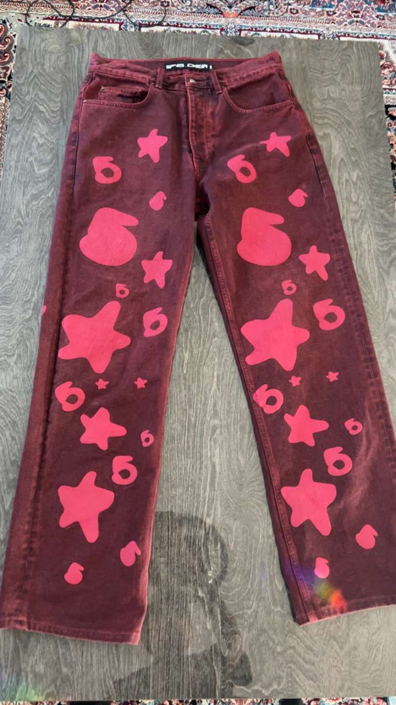 Authentic red sp5der jeans
