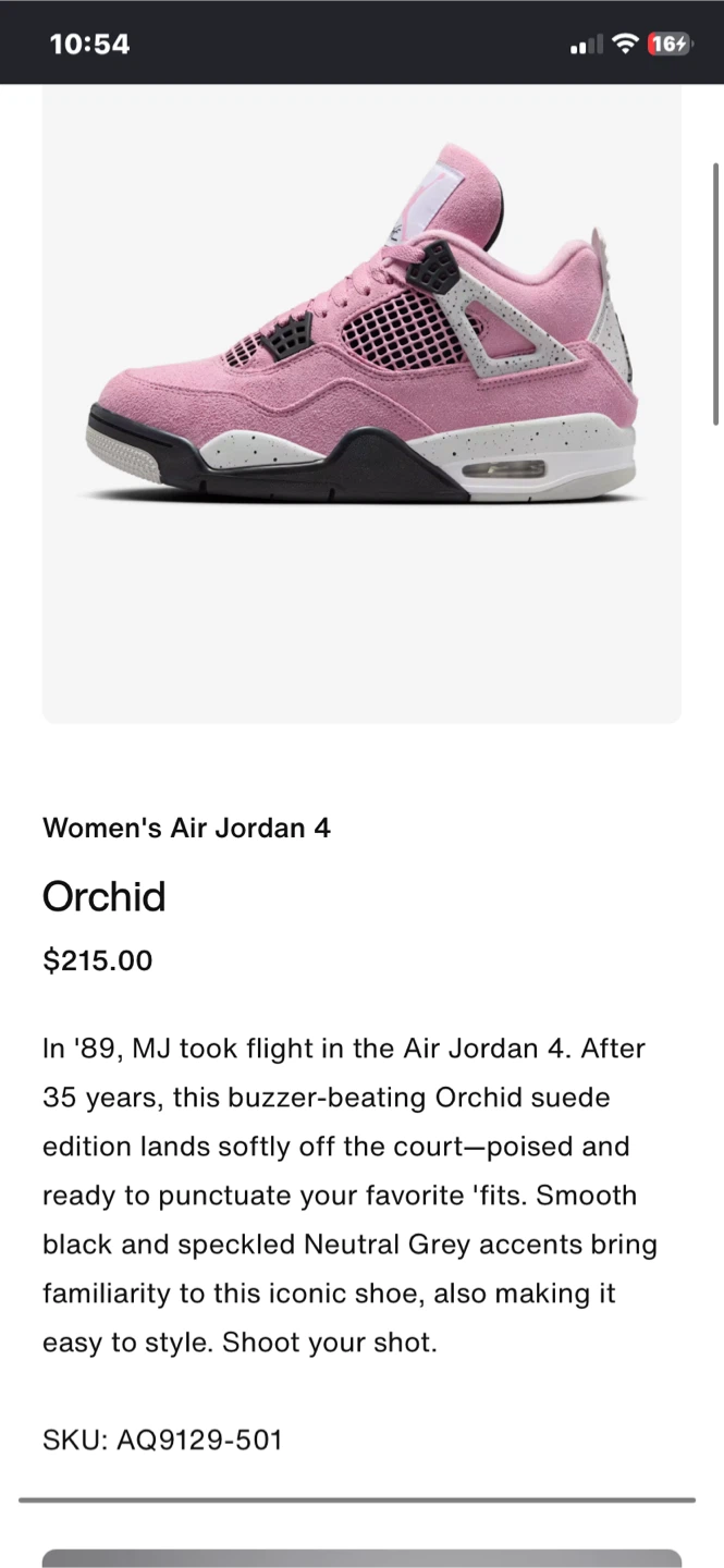 Women's Air Jordan 4 Orchid - photo 3