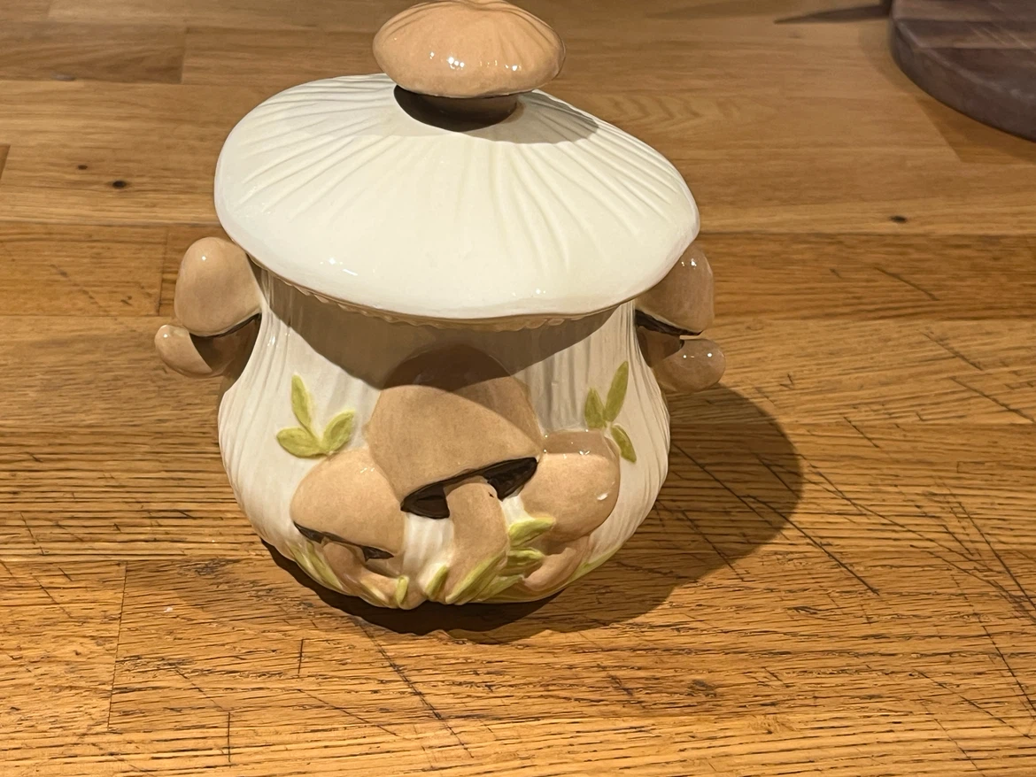 Ceramic Mushroom Sugar Bowl