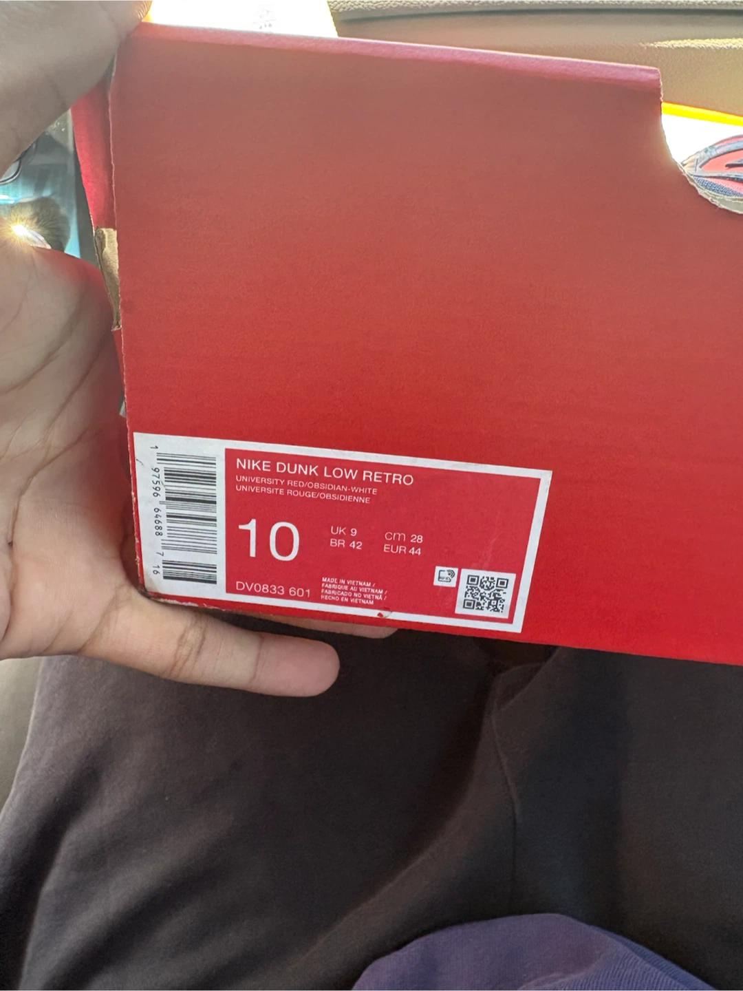 Nike Dunk Low Retro "University Red Obsidian" Size 10 - photo 3
