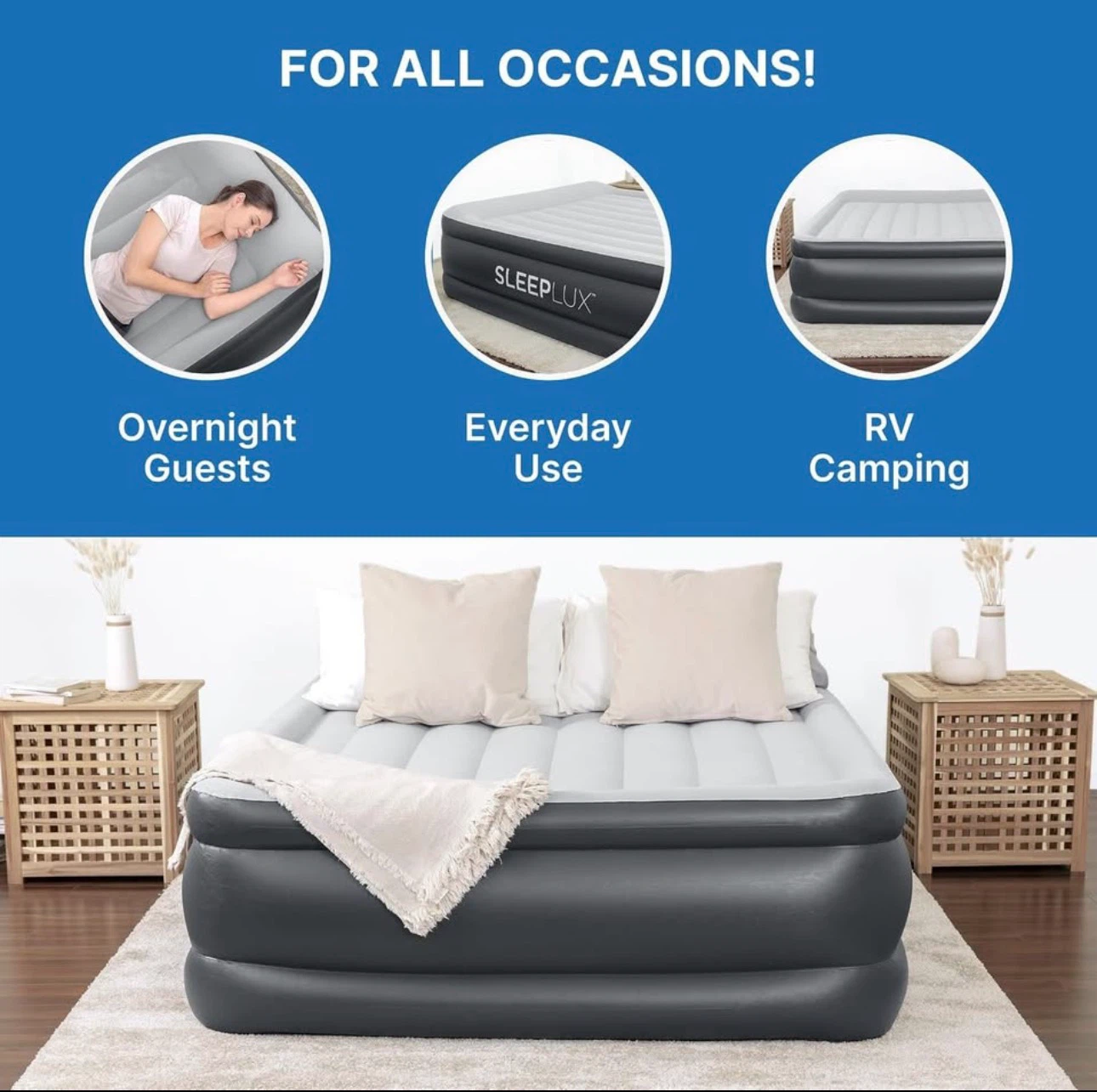 new Sleeplux Tritech Airbed Queen 22" Built In Ac Pump - photo 4
