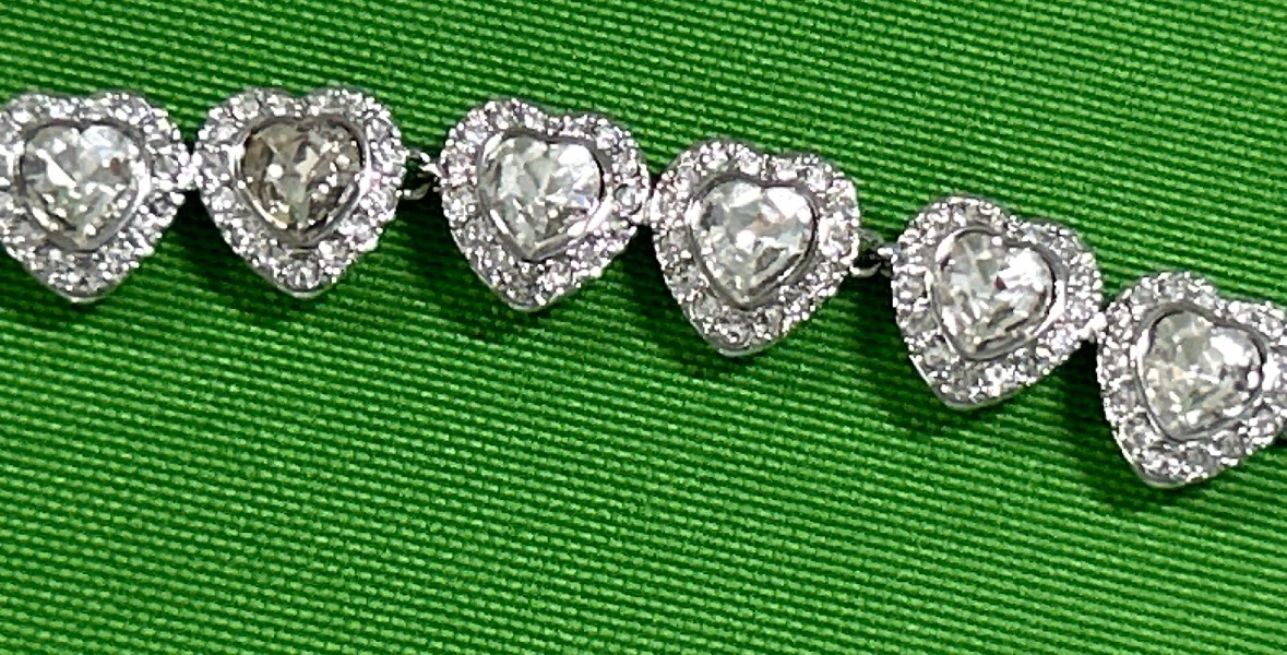 Swarovski Heart Tennis Bracelet & Stud Earrings Set - photo 2