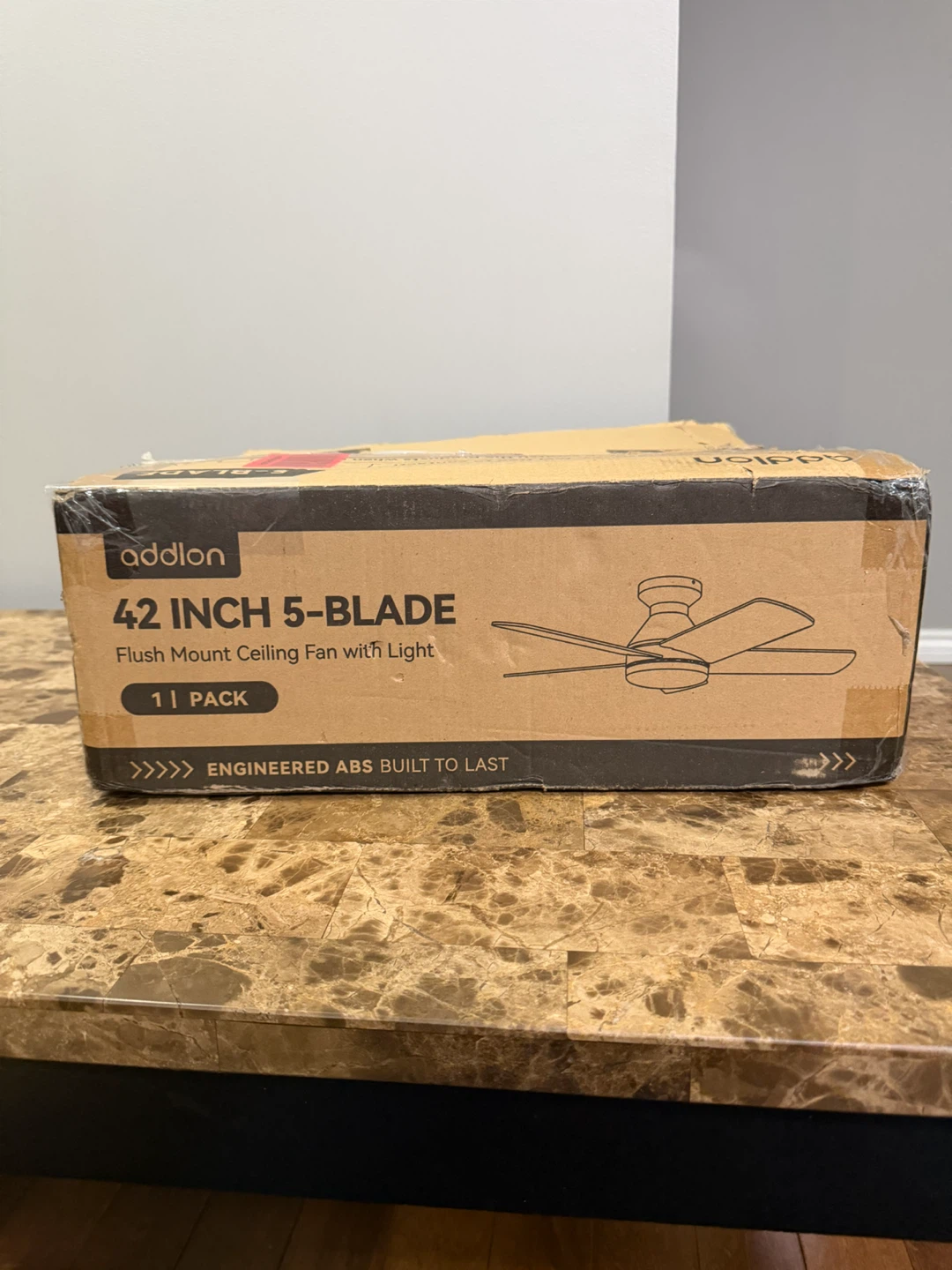 Addlon 42 Inch 5-Blade Flush Mount Ceiling Fan with Light