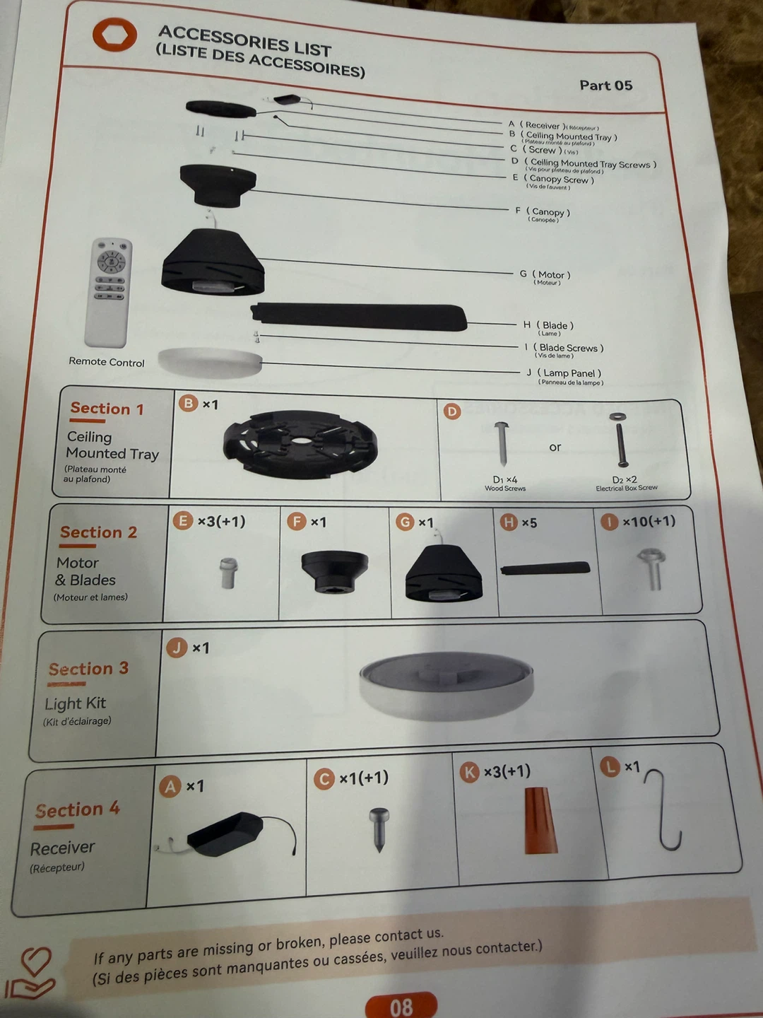 Addlon 42 Inch 5-Blade Flush Mount Ceiling Fan with Light - photo 5