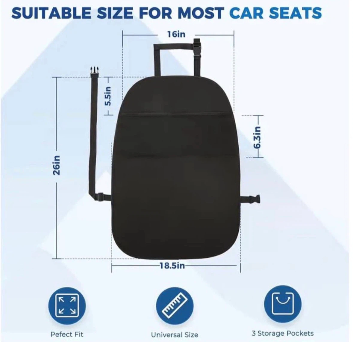 Back Seat Protector for Kids Keep Seat Back Clean, 2 Pack - photo 2