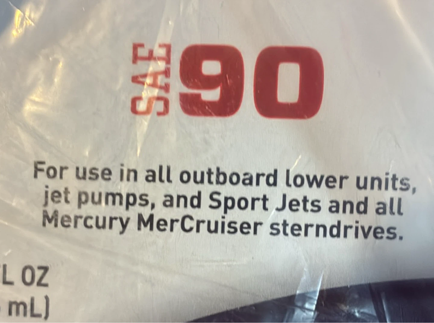 New Mercury High Performance SAE 90 Gear Lube - 32 oz - photo 2