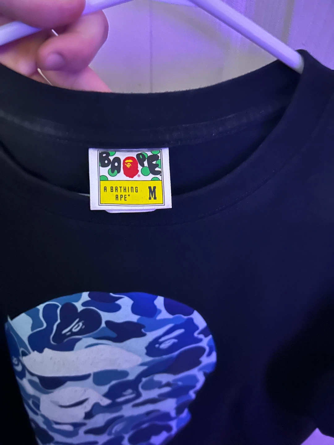 BAPE® A Bathing Ape® Blue Camo Ape Head T-Shirt - photo 3