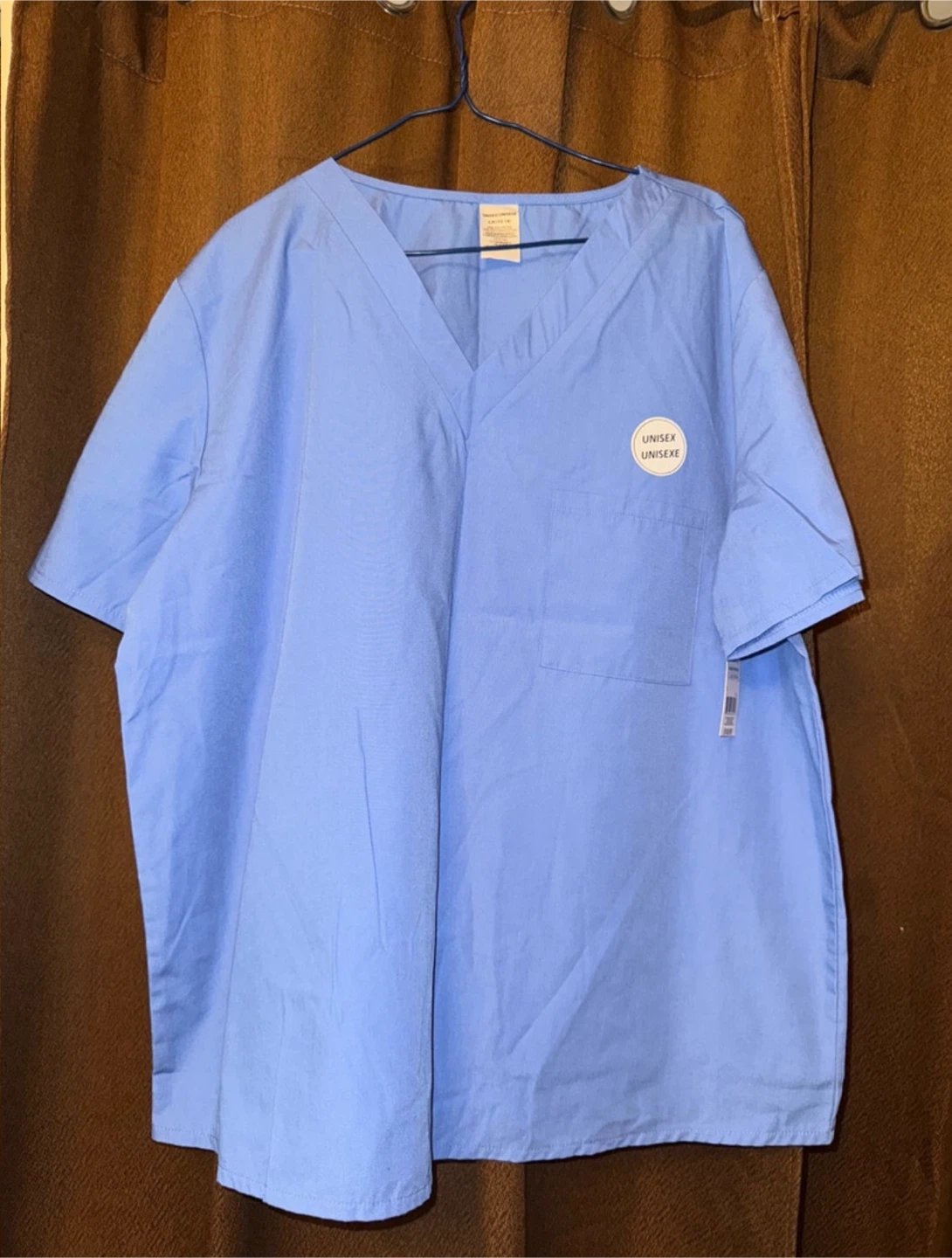 Walmart Unisex Blue V-Neck Scrub Tops Set of 2 - photo 2