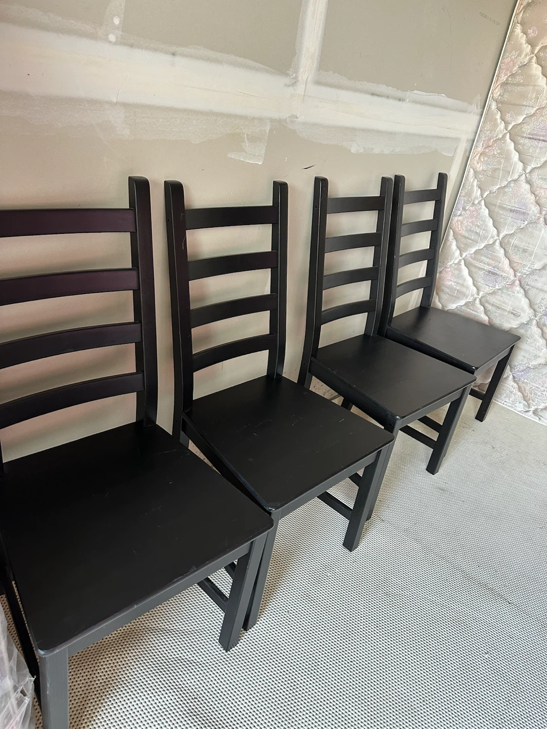 Set of 4 Black Ladder Back Dining Chairs - photo 2