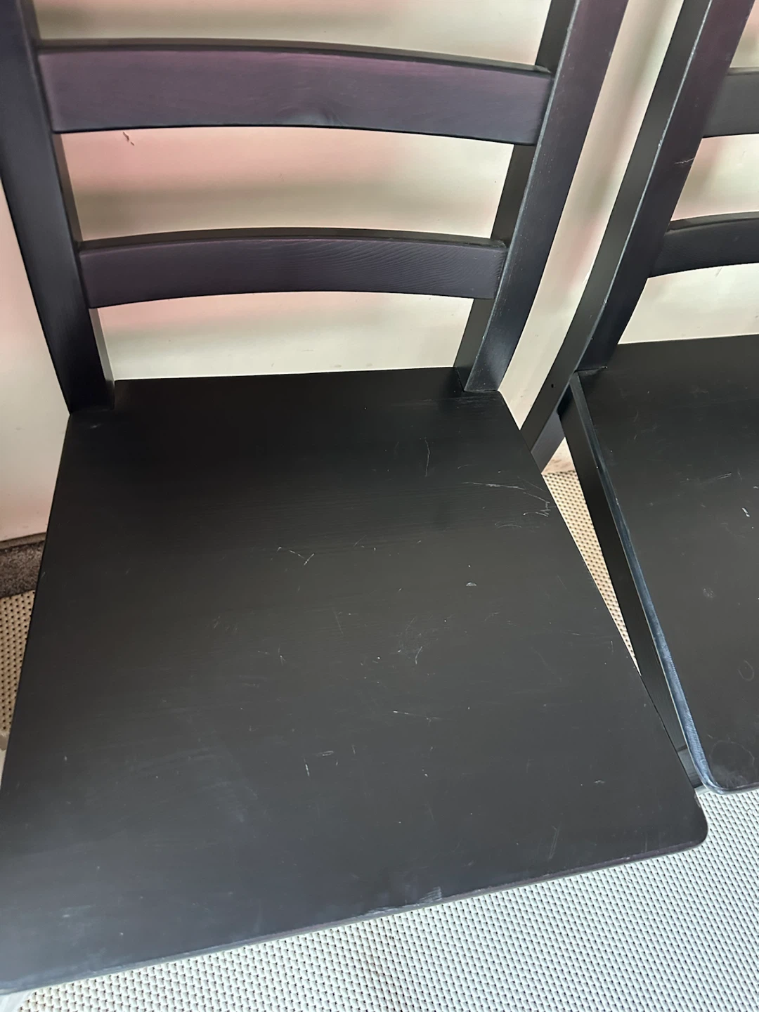 Set of 4 Black Ladder Back Dining Chairs - photo 5