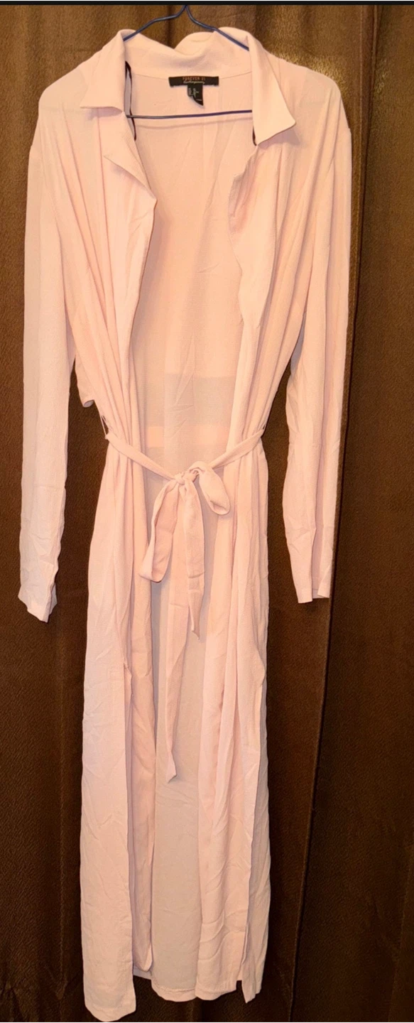 Forever 21 Pink Longline Duster Cardigan