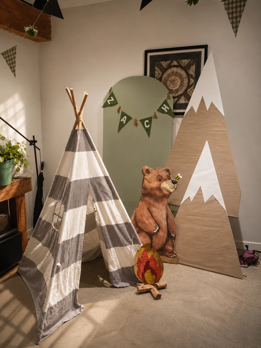 Children's Striped Teepee Tent