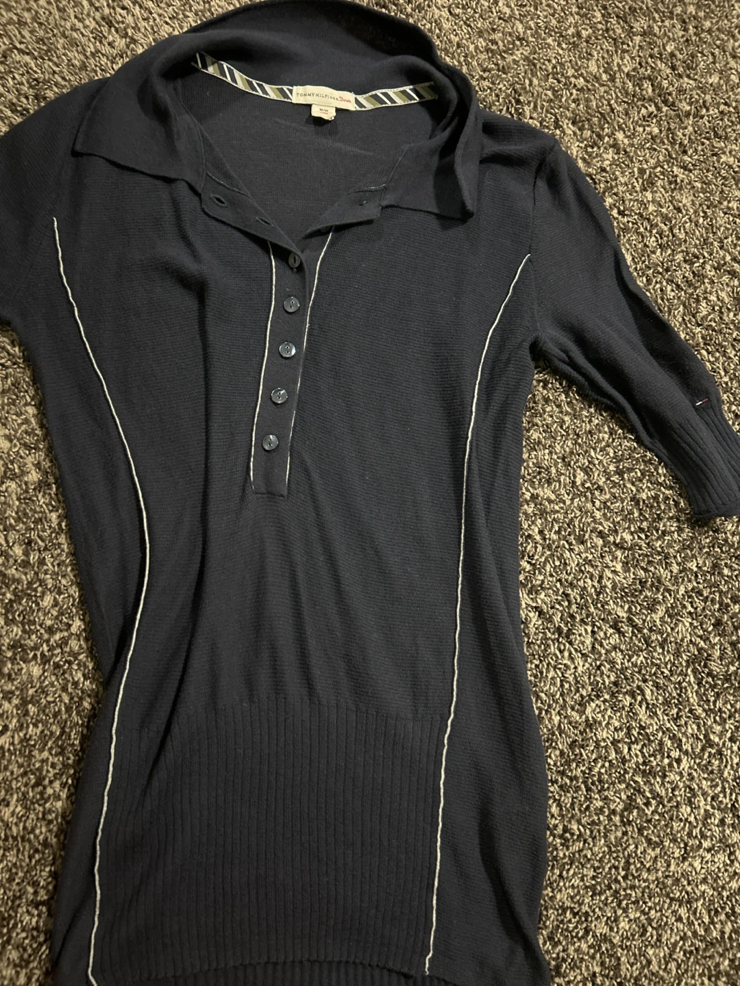 Tommy Hilfiger Denim Navy Long Sleeve Polo Shirt M/M
