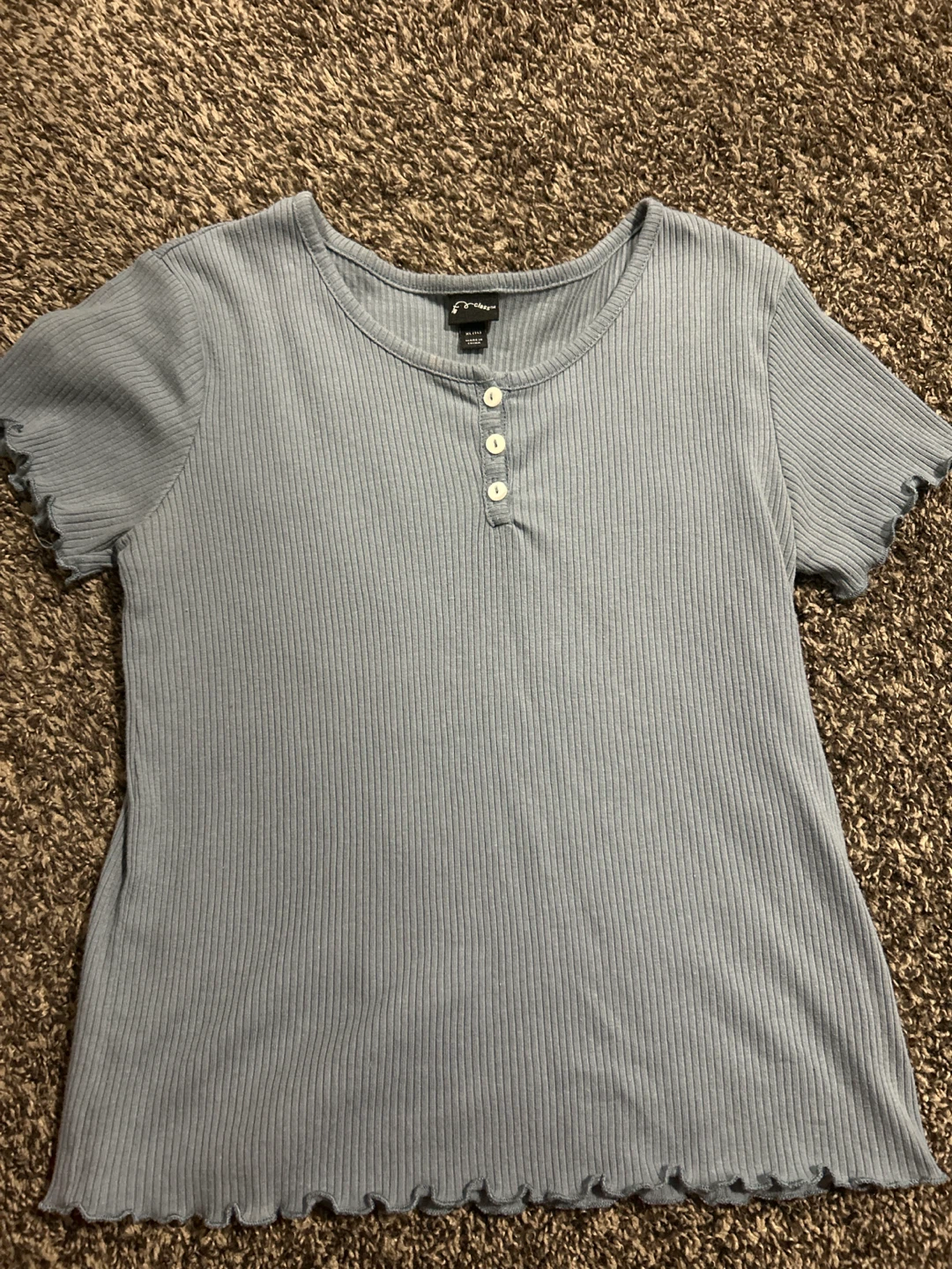 Art Class Ribbed Henley T-Shirt XL (14)