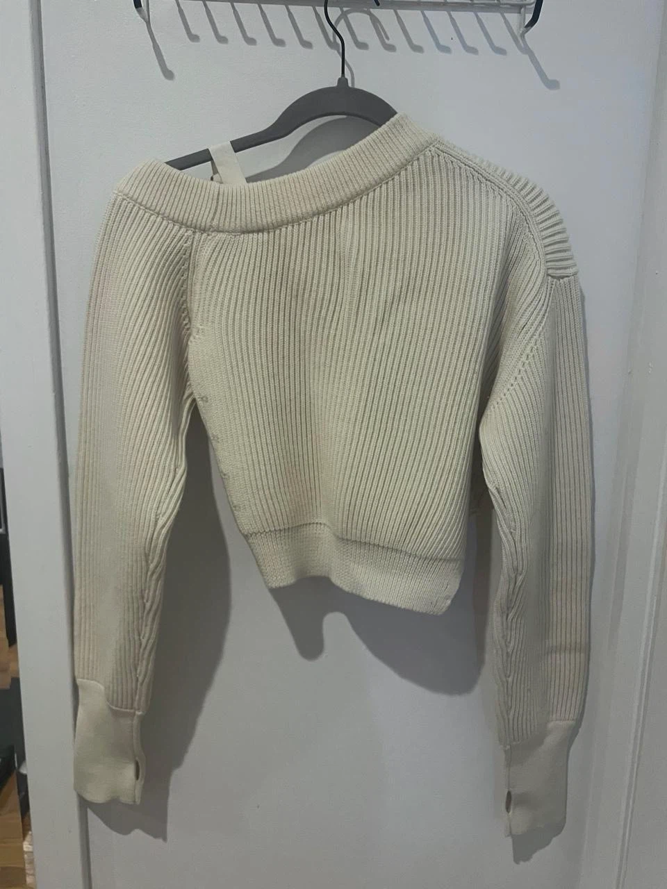 Jacquemus La Maille Seville Asymmetric Ribbed Jumper – Off-White - photo 4