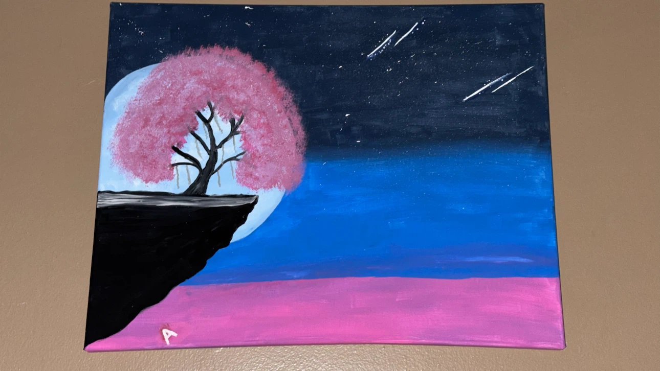 Hand-Painted "Enchanted Night" Acrylic Canvas Art