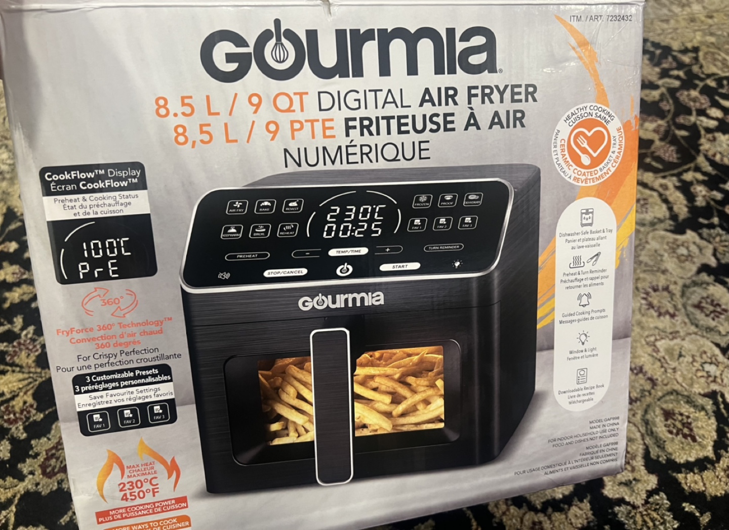 Gourmia 8.5L/9 QT Digital Air Fryer