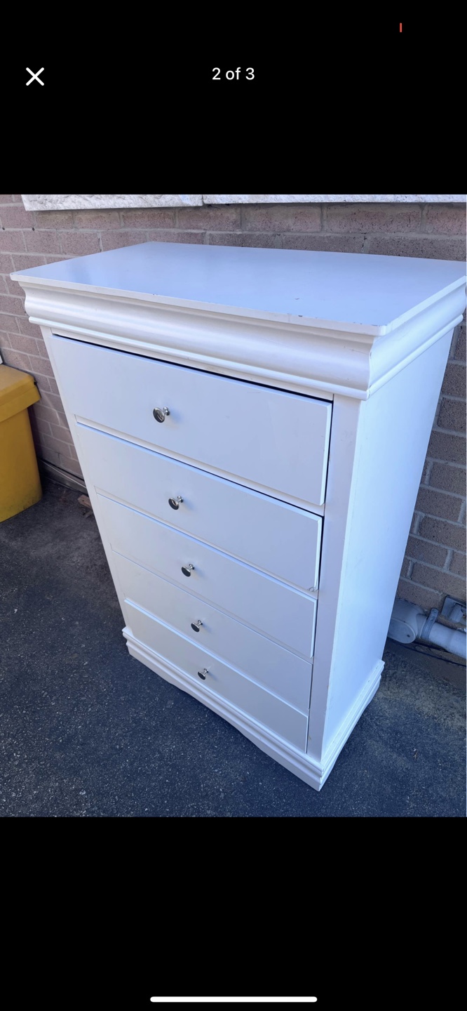 White 5-Drawer Dresser