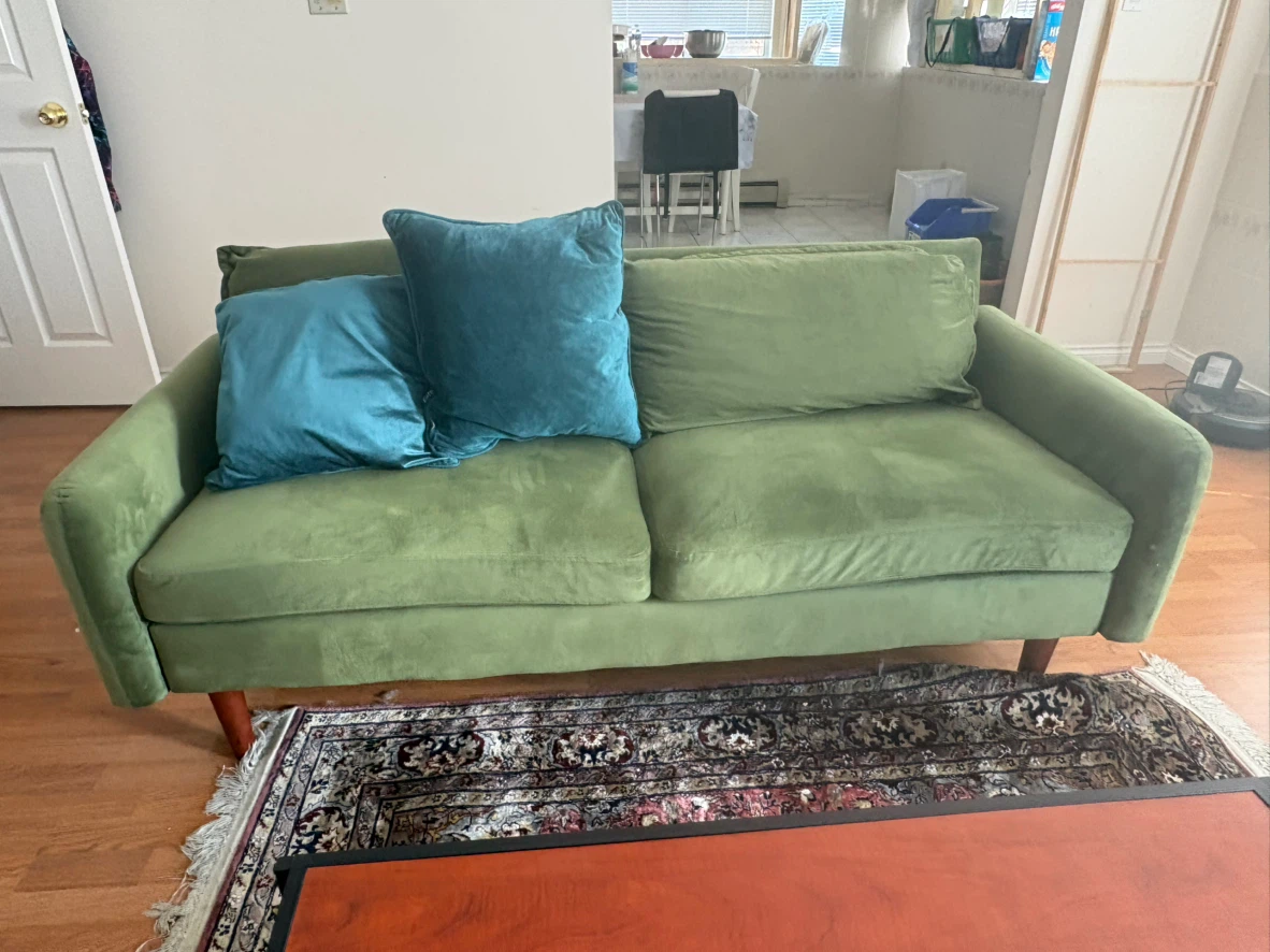 Green Velvet Loveseat