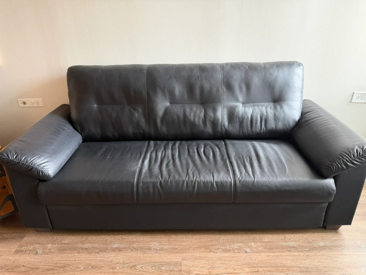 Black Leather Sofa
