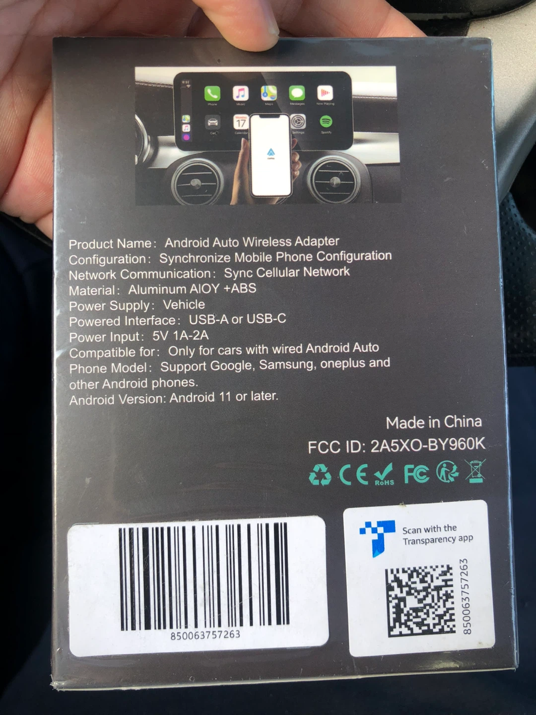 Wireless Android Auto Adapter BY960H - photo 2