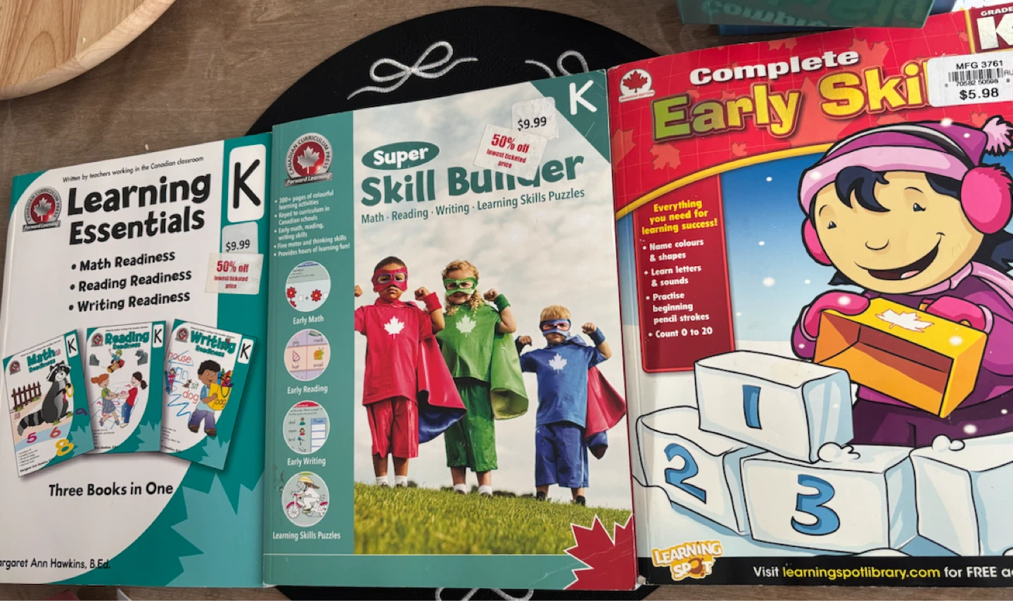 Bundle of kid workbooks for kindergarten