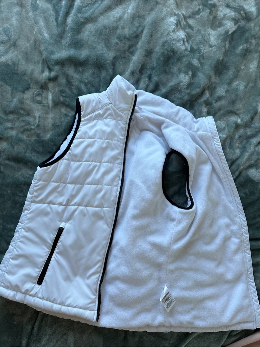 ASICS White Fleece-Lined Puffer Running Vest Size S - photo 4