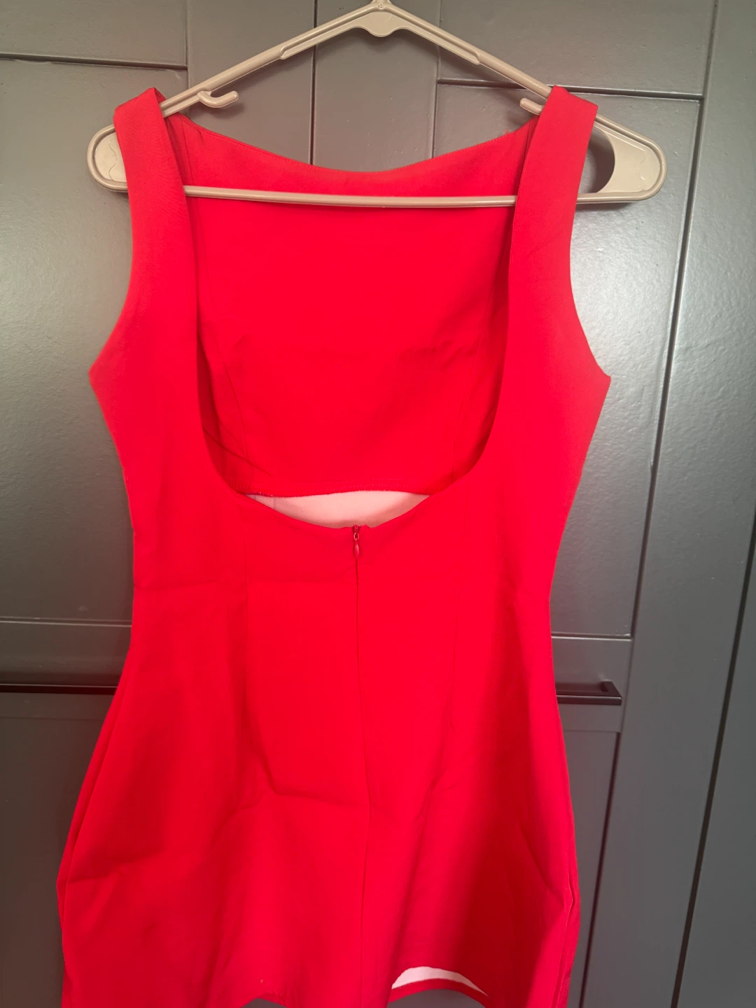 Red Sleeveless Open Back Mini Dress - photo 3