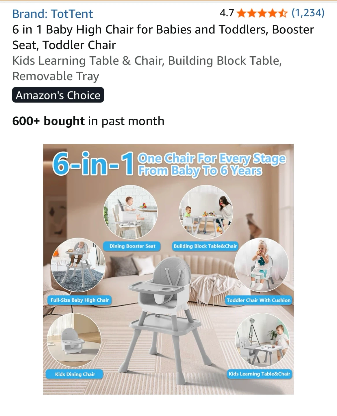 TotTent 6-in-1 Baby High Chair & Learning Table Set - photo 2