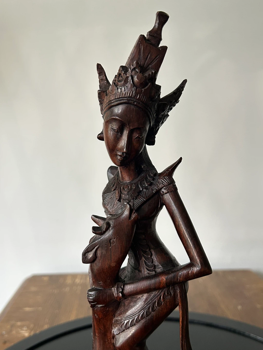 Vintage Hand-Carved Balinese Wood Statue