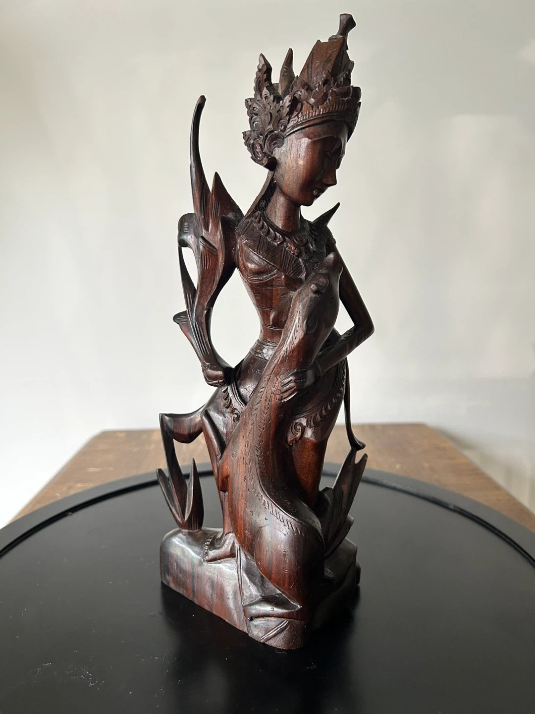 Vintage Hand-Carved Balinese Wood Statue - photo 3