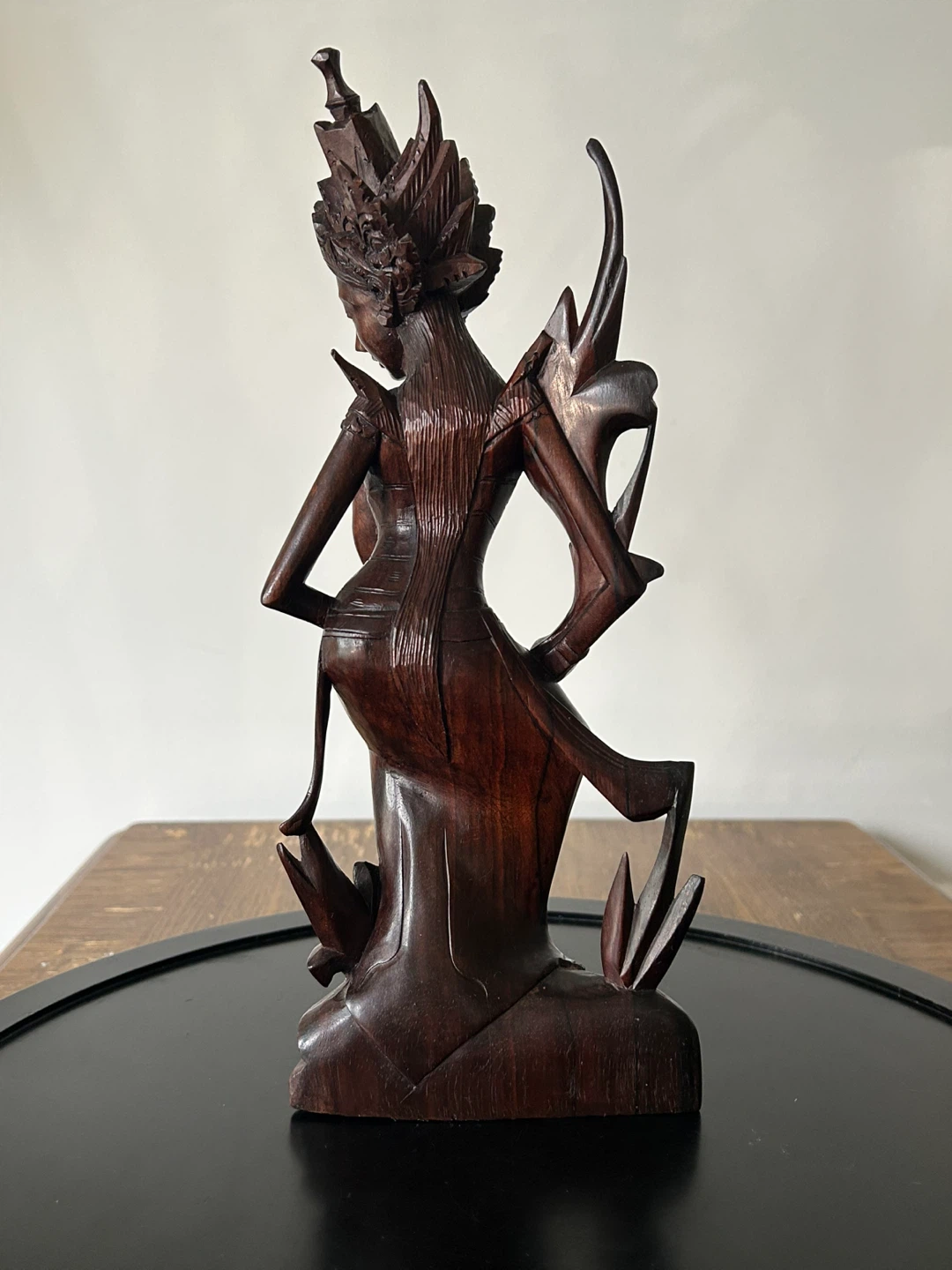 Vintage Hand-Carved Balinese Wood Statue - photo 5