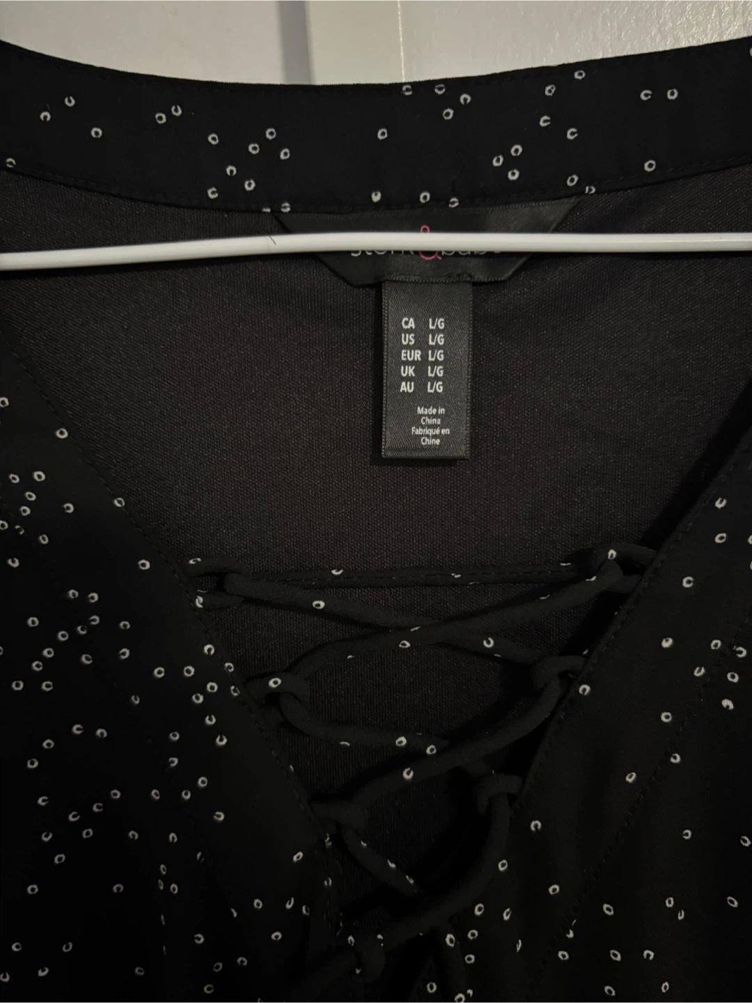 Midi dress with white polka dot print. - photo 3
