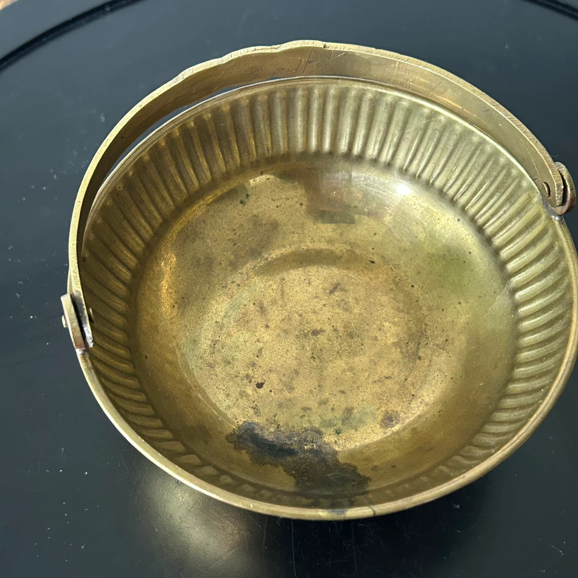 Vintage Solid Brass Pedestal Basket Bowl - photo 5