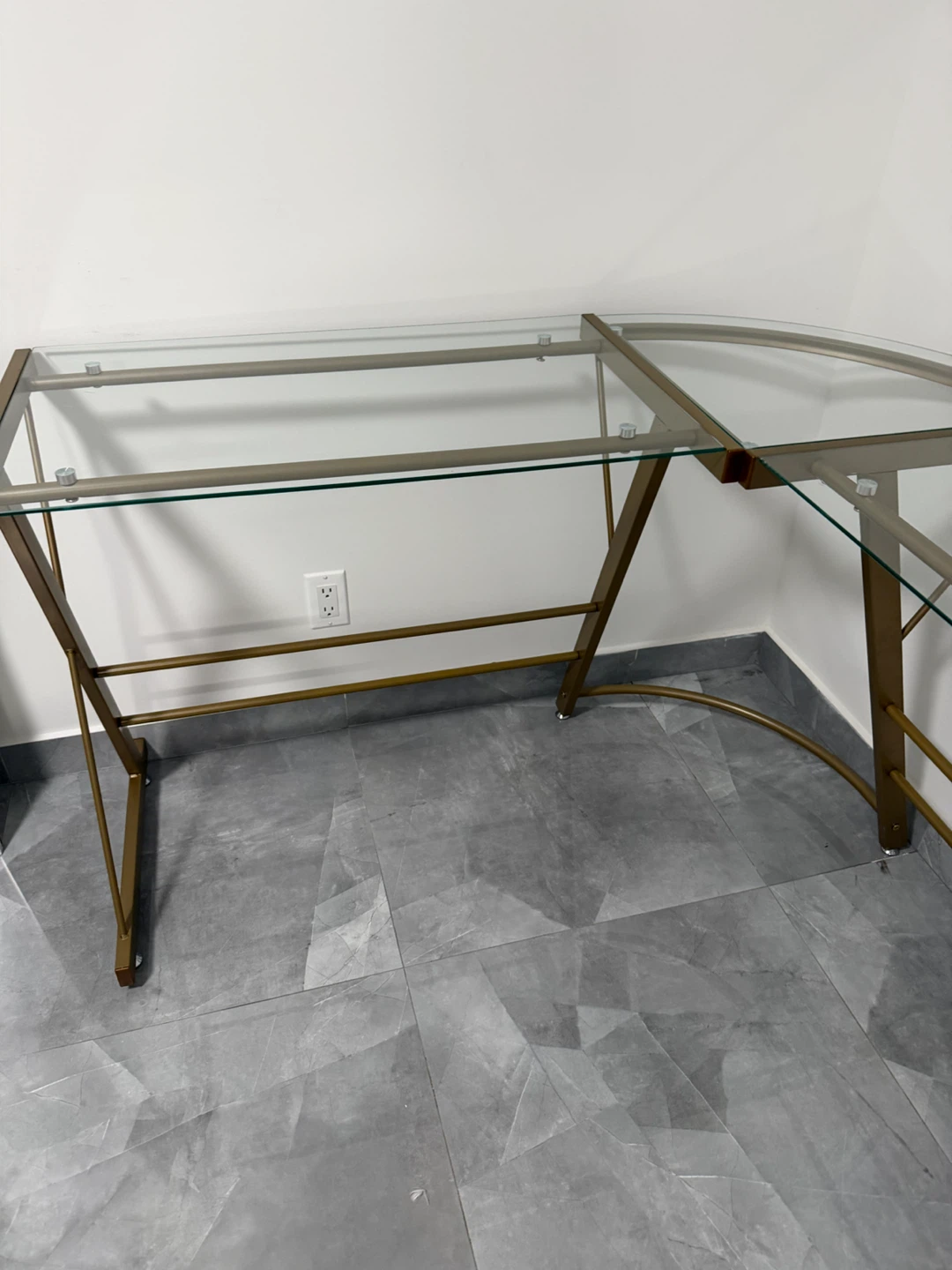 Glass L-Shaped Corner Desk - photo 3