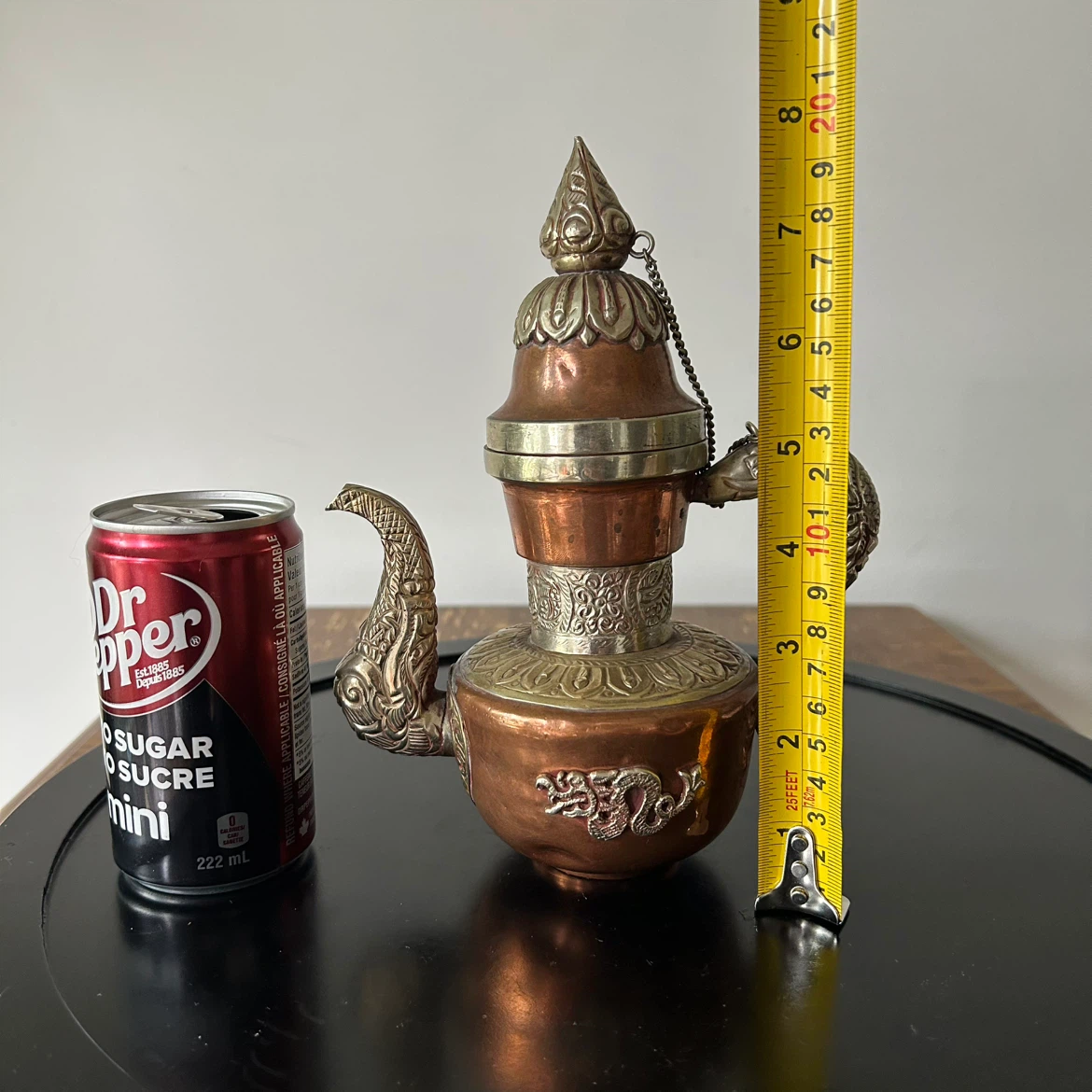 Vintage Tibetan / Asian Mixed-Metal Copper & Brass Teapot - photo 2